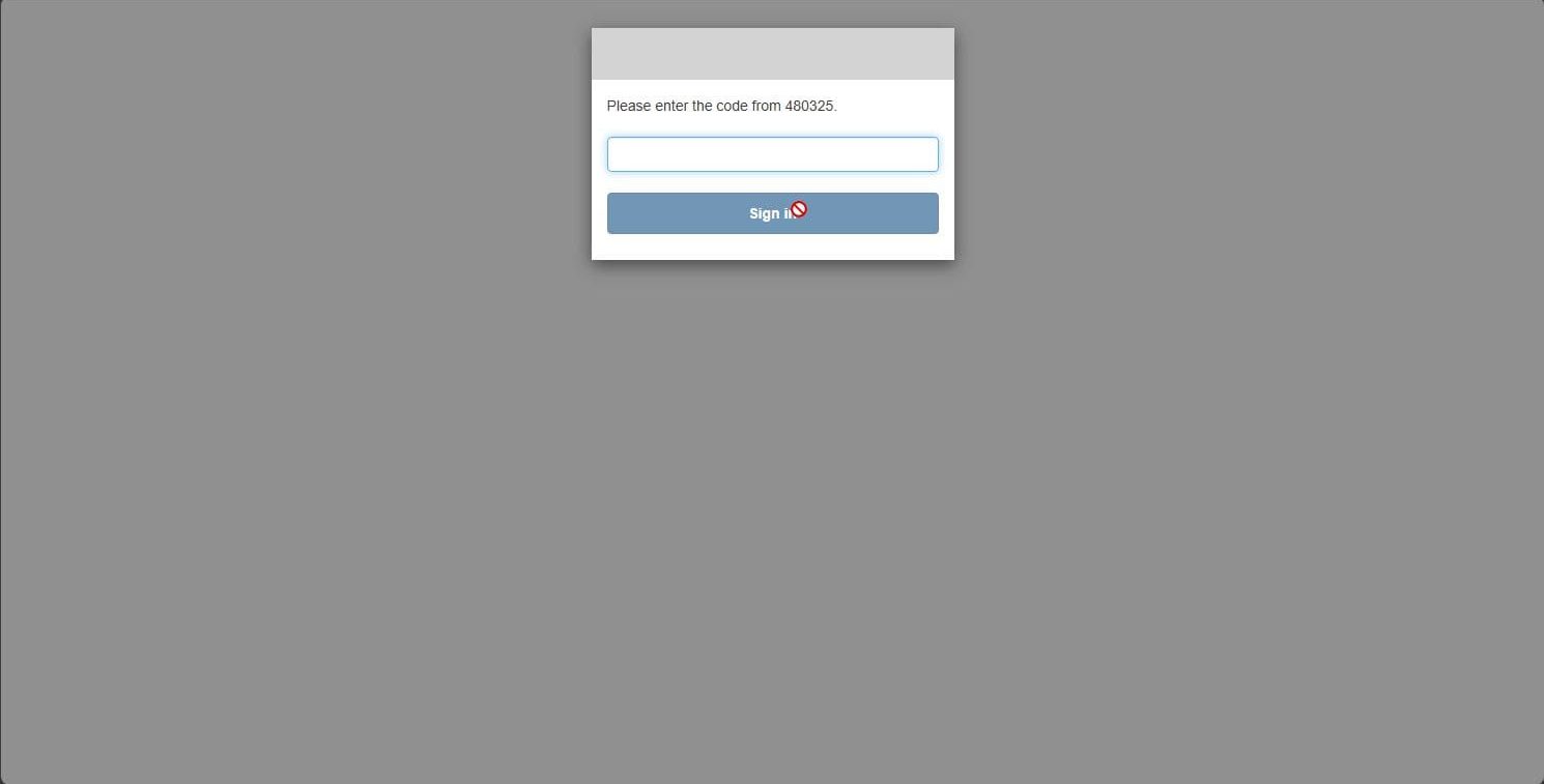 Cognito MFAのワンタイムコード入力画面